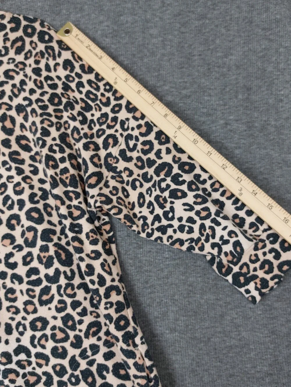SIMPLY VERA WOMENS TAN LEOPARD ANIMAL PRINT 3/4 SLEEVE LOUNGE DRESS NIGHT GOWN L - Picture 2 of 10
